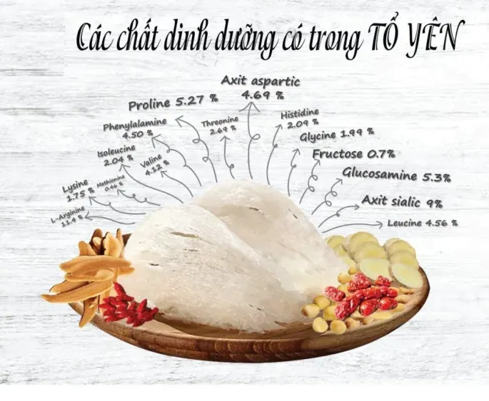 Thành phần trong tổ yến