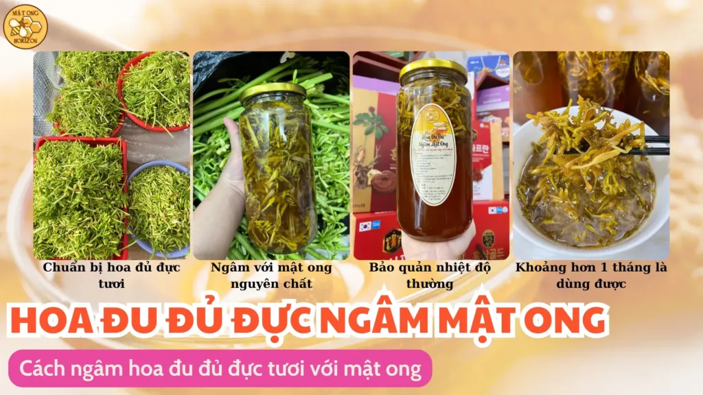 Cách ngâm hoa đu đủ đực với mật ong