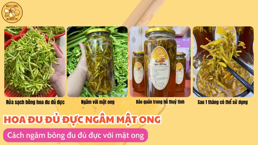 Cách ngâm bông đu đủ đực với mật ong