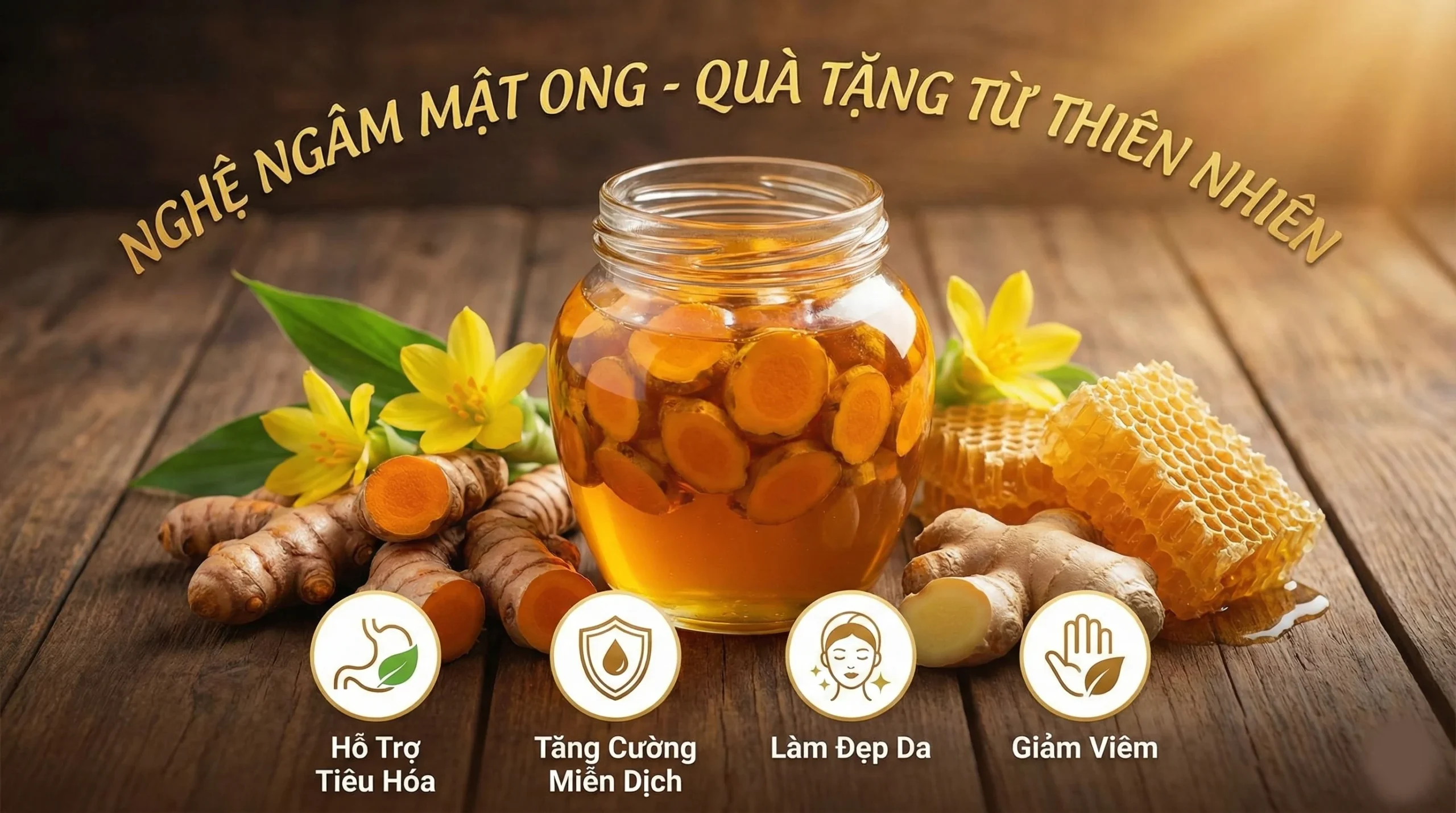 Nghệ tươi ngâm mật ong rừng